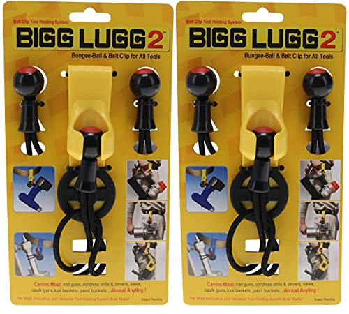 Superior Parts Bigg Lugg BL2-3BM Belt Clip Tool Holder System with 3 Ball Bungees - 2 Pack