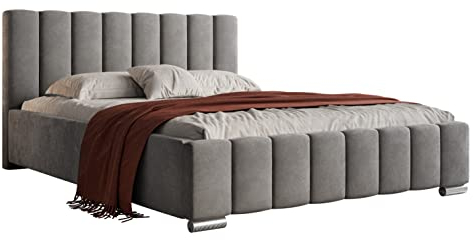 lukmebel Noemi Polsterbett 160 x 200 cm mit Bettkasten - Doppelbett 160 x 200 mit Lattenrost - Bett 160 x 200 mit Stauraum Jasmine 90