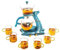 RORA Lazy Kungfu Service à thé en verre semi-automatique rotatif avec infuseur (service à thé cerf bleu + 6 tasses)