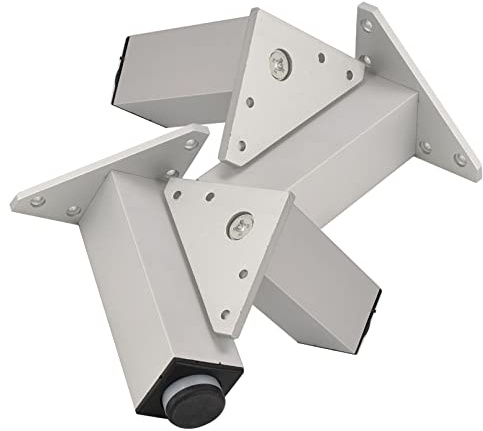 4 Stück Möbelfuss Silber Möbelfüße einstellbar Schrankfüße Metallmöbel Verstellbare Möbelbeine Aluminiumlegierung Sofa Füße Bettbeine Dreieck-Montageplatte,Tisch beine (10cm)