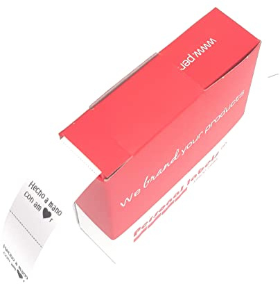 100 Etiketten aus Satin, handgefertigt mit Liebe auf Spanisch