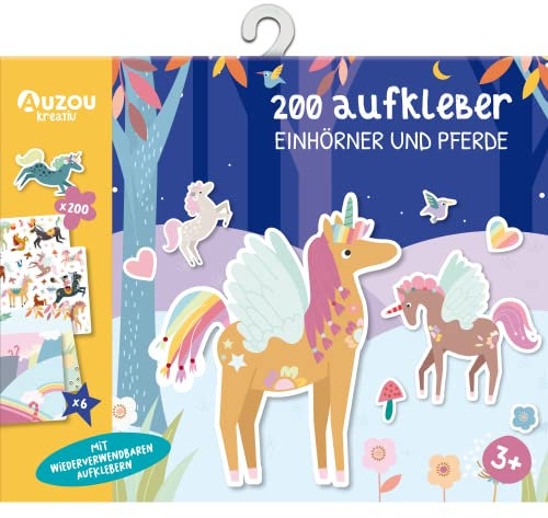 200 Aufkleber - Einhörner und Pferde