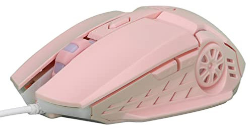 Yuecoom Souris de Jeu Filaire, Souris RVB rétroéclairée réglable 3200 DPI, Souris silencieuse USB pour Ordinateur Portable - Souris Rose(Rose)
