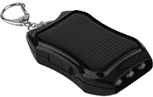 SDYGDB Solar Power Bank Keychain 1200mAh Solar Charger Keychain with 3 LED Mini Portable Solar Panel Charger Camping Survival Emergency Gear for Cellphone MP3 Player Tablet(black)