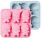 2 PCS 6 Different Shaped Gingerbread Man Ice Cube Tray Silicone Mold for DIY Chocolate Candy Gummy Jello Jelly Bakeware Baking Muffin Cupcake Cake Soap Lotion Bar Kitchen Pastry Tools