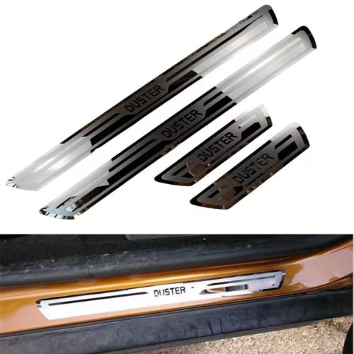ENFILY 4pcs Accessoires de Protection de plaques de seuil de seuil de Porte intérieure de Voiture pour plumeau, seuil de Garde de Manchette Couverture de Bande de pédale de Bienvenue