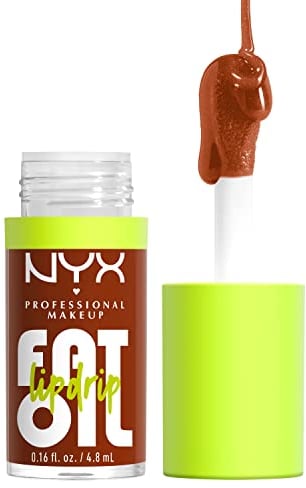 NYX Professional Makeup, Fat Oil Lip Drip, Aceite Labia, Hidratación 12H, con Aceite de Escualano, Frambuesa y Zarzamora, Tono: Scrollin