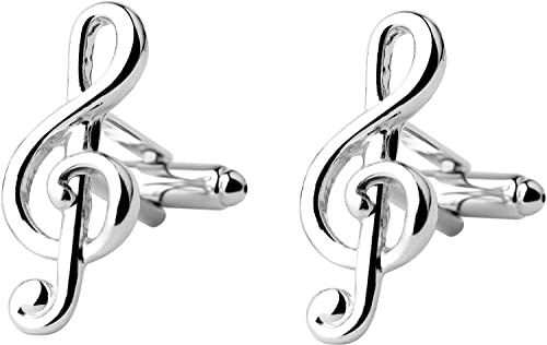 Manschettenknöpfe mit Musiknoten-Motiv, Schmuck, Violinschlüssel, Musikliebhaber, Musiker, Schmuck, Geschenk für Musiklehrer, Musik-Schmuckband, 3