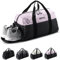 Fitgriff® Borsone Palestra Uomo & Donna V2 - Borsa Sportivo con Porta Scarpe e Tasca Umida da Viaggio, Sport, Fitness, Piscina - Duffel Bag (Nero/Rosa, 56 x 30 x 32 cm (Medium))
