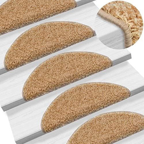 UYSELA Home Sets mit Teppich Stufenmatten 15 Stück creme 56x17x3cm