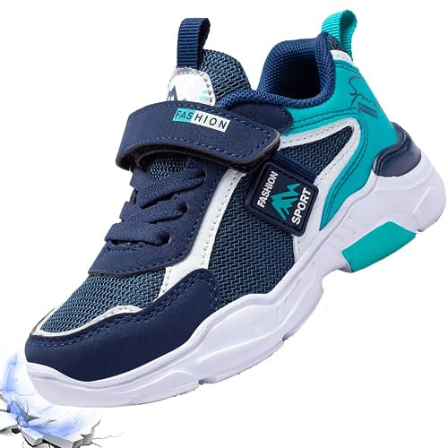 PHMNZIP Sneaker Jungen 28 Turnschuhe Kinderschuhe Mädchen Sportschuhe Schuhe Leicht Kinder Laufschuhe Hallenschuhe Outdoor Atmungsaktiv Fitnessschuhe Basketballschuhe Walkingschuhe Jungenschuhe Blau