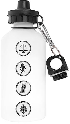 Capzy Stoic Virtues (Navy) Weiß Schadstofffrei Weiß Wasserflasche Aluminium Für Draußen Pollutant Free White Water Bottle Aluminium For Outdoors