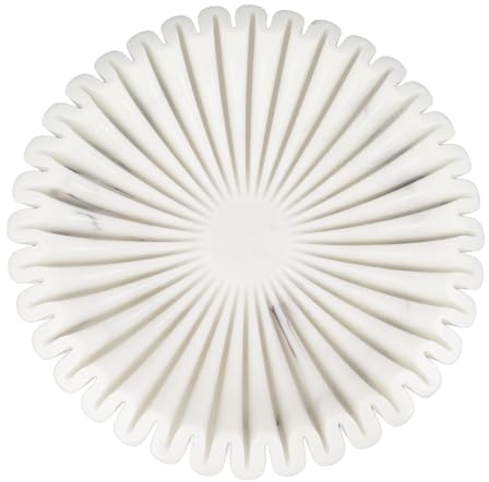 Syrisora Obstschale, Handgefertigte Marmor-Rüschenschale, 25,4 cm, Antike Muschelschale die Dekoration von Einweihungs- und Hochzeitsgeschenken