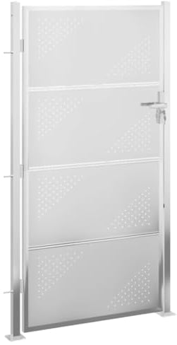 vidaXL Portail de Jardin, Portillon de Terrasse avec Système Verrouillable, Porte de Clôture Patio Extérieur, 100x180 cm Acier Inoxydable