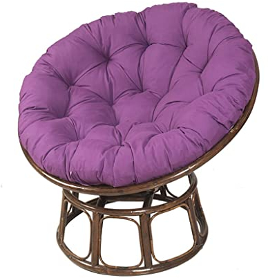 YLFFFZXK -Kissen für den Außenbereich, waschbar, solide, verdickte Eiernest-Stuhlpolster, Abnehmbarer Bezug, Polyester, Bequeme runde Hängesessel, Hängematten, Schaukelpolster, Lila, 180 cm