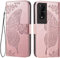 EASSGU Funda para TCL 50 5G (6.6 Inches) Flip Folio Carcasa Magnética de Cuero para Teléfono con 3 Ranuras para Tarjetas 1 Wallet, Case - Oro Rosa