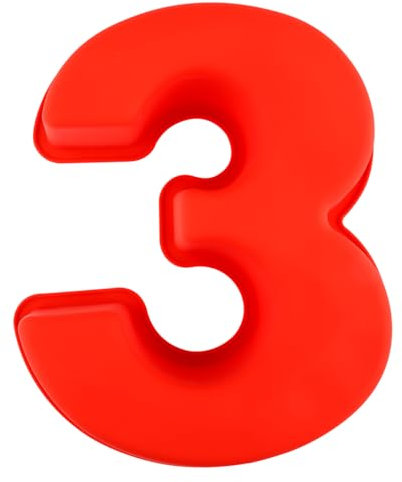 Thyonta 10 Inch Digital Silicone Mould Birthday Cake Baking Tools Chocolate Fondant Silicone Mould Easy Release Suitable for All Holidays (Number 3)