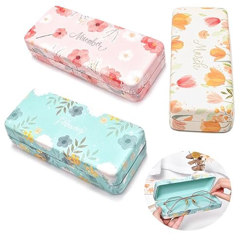 Counius 3 Pezzi Custodia Occhiali Rigida,Portatile Custodia Occhiali Da Sole Custodia Per Occhiali Per Donne Scatola Per Occhiali Custodia Occhiali Rigida Da Sole,Custodia Rigida Per Occhiali Da Sole