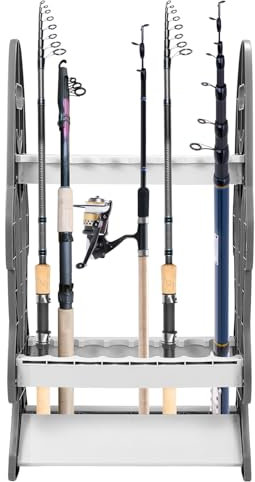 QWORK® Porta Canne da Pesca per 16 Canne, Adatto per la Maggior Parte dei Tipi