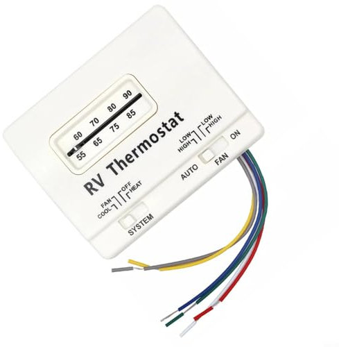 FUANA Termostato de aire acondicionado de coche de pared fría de calor de una sola etapa con control de temperatura para aire acondicionado de RV