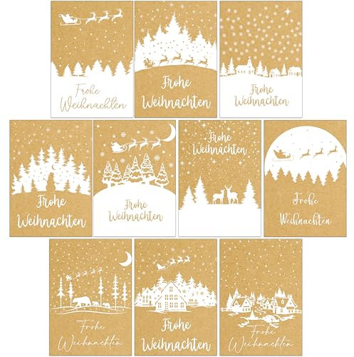 the lazy panda card company Weihnachtskarten mit Umschlag Set 30 Weihnachts - karten aus Recyclingpapier