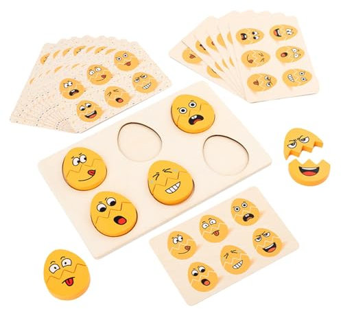 Qianly Ausdrücke Eier Puzzle Frühes Lernen Montessori Emotionaler Ausdruck Zuhause