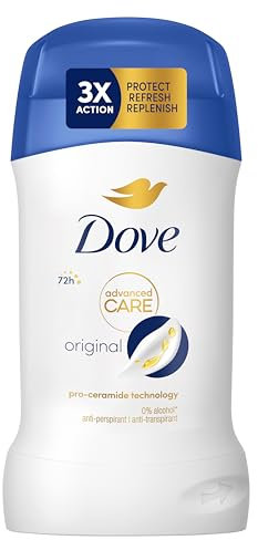 Dove Advanced Care Déodorant Stick Original - Technologie hydratante triple action - 48 h de protection anti-transpirante - 50ml