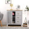 LOYKZCT ® Living Room 3 Pieces Set Furniture (Lamp Table and Coffee Table and Corner TV Unit) Modern Cabinets Set Grey+OakColor or White+Oak Color (Grey+Oak Color)(White+oak Color)