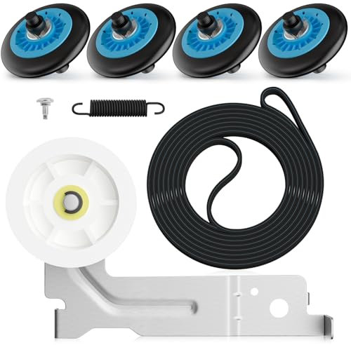 Kit de réparation parfait pour sèche-linge Sam-Sung comprenant un rouleau de sèche-linge DC97-16782A, une poulie de renvoi DC93-00634A, une courroie de rechange pour pièces de sèche-linge WFRWFR 7,8,9