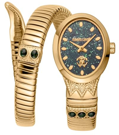 Roberto Cavalli Damen Analog Quarz Uhr mit Edelstahl Armband RC5L104M0035