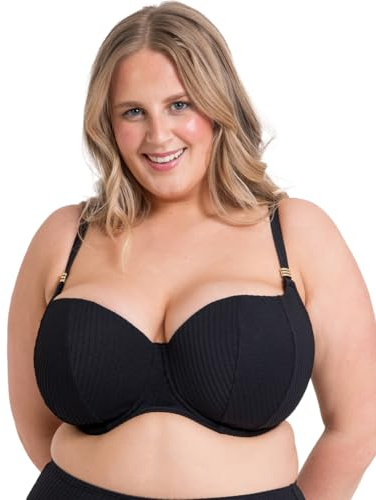 Curvy Kate Jet Set Padded Balcony Bikini Top Womens Ladies Underwear Lingerie Black