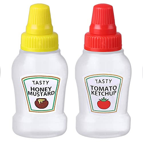 Genérico Botellas De Ketchup: Botella De Recipiente De Ensalada, Recipientes De Salsa para Lonchera, Dispensadores De Ensalada De Salsa De Miel De Soja Portátil Cajas De Condimentos De Recipientes De