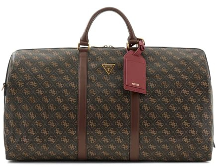 GUESS Milano Weekender Brown/Ochre/Burgundy