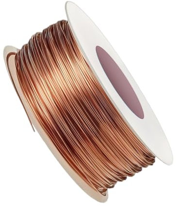 Ksvaye Copper Wire for Gardening Pure Copper Wire Round 1mm x 20m Bare Copper Craft Wire Bendable Soft DIY Metal Craft Art for Jewelry Making, Weaving and Wrapping