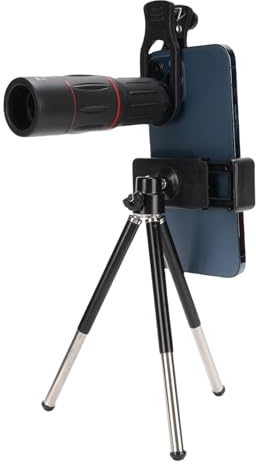 Denash 28x Telefonlinsenkit, Universal Clip Am Set mit Tele-/Weit-/Makro-/Fisheye -Objektiven & Stativ für Smartphones