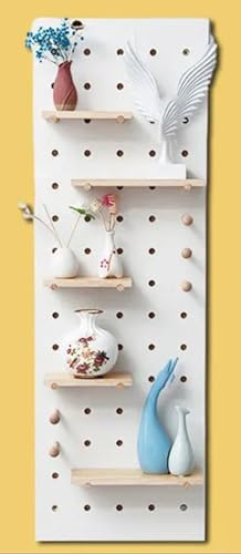 JuanNest Stecktafel Wand Organizer,Pegboard,Organisation Wandtafel,Holz-Stecktafel Für Büro,Schlafzimmer,Wohnzimmer, Arbeitszimmer,Küche,Lochwand,Inklusive Zubehör,Einfache Installation B,W40×H120cm