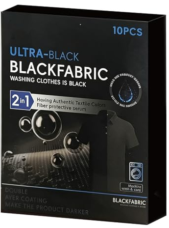 Lot de 10 teintures noires pour tissus - Restauration des pigments décolorés - Coton soie lin laine - Entretien du linge domestique pour t-shirts, pulls ou pantalons
