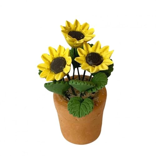 Dolls House Yellow Flowers In A Terracotta Pot (D4202) - 1:12 Scale Miniatures | Minimum World