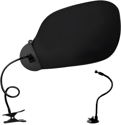 Sacolin Lampenschirm für Bürokabine, Blendschutz, Clip und Saugnapf, verstellbare Schreibtisch-Überdachung, tragbare Auto-Sonnenblende, mattschwarz, 22,8 x 36,1 cm