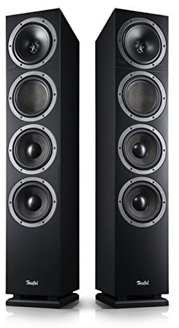 Teufel Theater 500 - HiFi-Stereo-Standlautsprecher Paar, 3-Wege-System, Downfiring Bassreflexsystem, Premium Sound, gleichen Klang an jeder Hörposition - schwarz