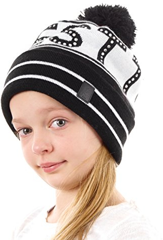 barts Mütze Bommelmütze Kopfbedeckung schwarz Strass Schriftzug warm Gr.one-Size 162428001 (one-Size)
