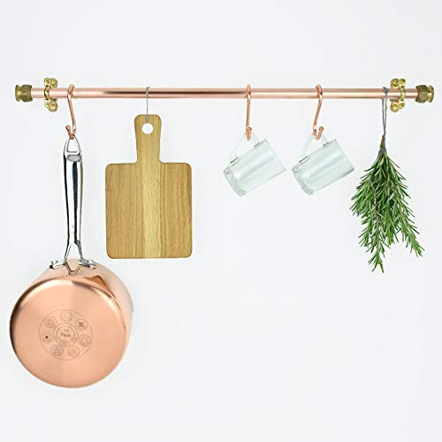 Copper Pan Rail with Brass Fittings