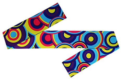 NET TOYS Kultiges Seventies Hippie-Haarband | Blue Bubbles | Trendy Damen-Kopfschmuck 60er & 70er Jahre Stirnband geeignet für Festival & Mottoparty