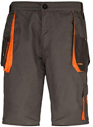 Artmas Kurze-Arbeitshose Sicherheitshose Cargo-Schutzhose Shorts Sommer Schwarz-Orange (KR-SP-Classic) (52)