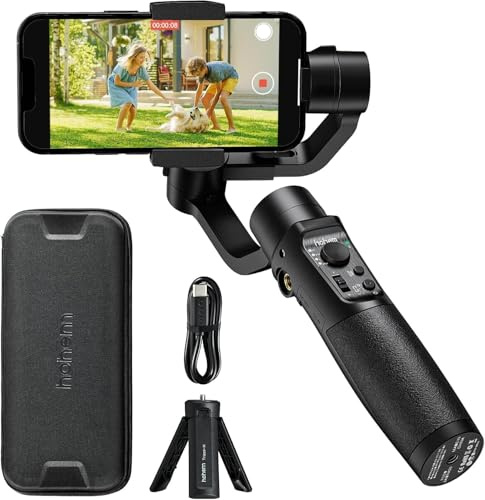 Hohem iSteady Mobile+ - Estabilizador de cardán de 3 Ejes para iPhone y Smartphone Android, Color Negro ISMP01B