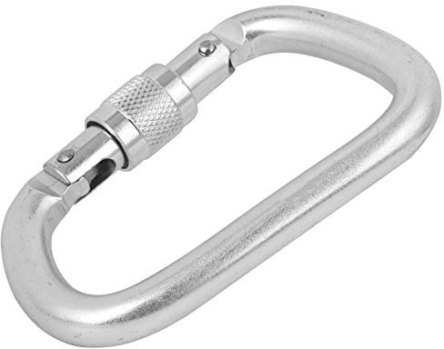 Keenso 45kN High Load Bearing Master Lock, Locking Carabiner Aluminum D Ring Clip Outdoor Screwgate D-Shaped Carabiner Heavy Duty Climbing Carabiner for Rock Climbing Mountaineering