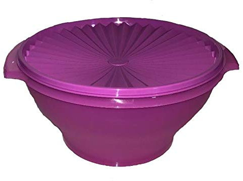 Tupperware Servalier Salad Serving Bowl, 17 Cups, Round, Modern, Purple, Plastic, Injection Molded, Serving Bowl, Dishware/Bowls