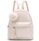 IHAYNER Mini-Rucksack für Mädchen, Teenager, Damen, Geldbörsen, PU-Leder, Bommel-Rucksack, Schultertasche mit Quaste, Beige, S, Niedlich