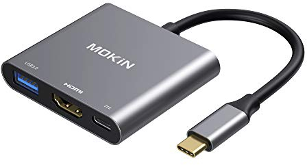 USB C to HDMI Multiport Adapter, Type-C Hub Thunderbolt 3 to HDMI 4K Output USB 3.0 Port and USB-C Charging Port, USB-C Digital AV Multiport Adapter for MacBook, MacBook Pro/air, Galaxy S8/S9