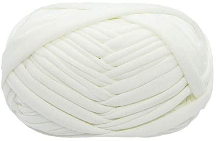T-Shirt Garn Strickgarn Stoff Häkeln Stoff für Sommer Handarbeit Tasche Decke Kissen Häkelprojekte 100 g (# 02 weiß)